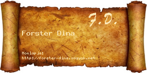 Forster Dina névjegykártya